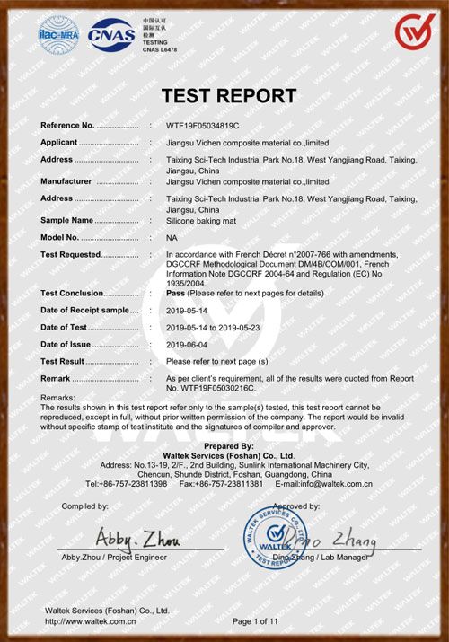 DGCCRF Certificate